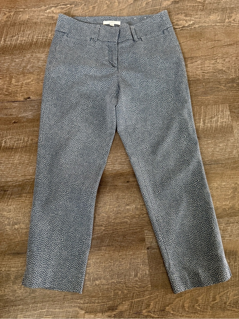 Slate Bkue Dot Cropped Pants